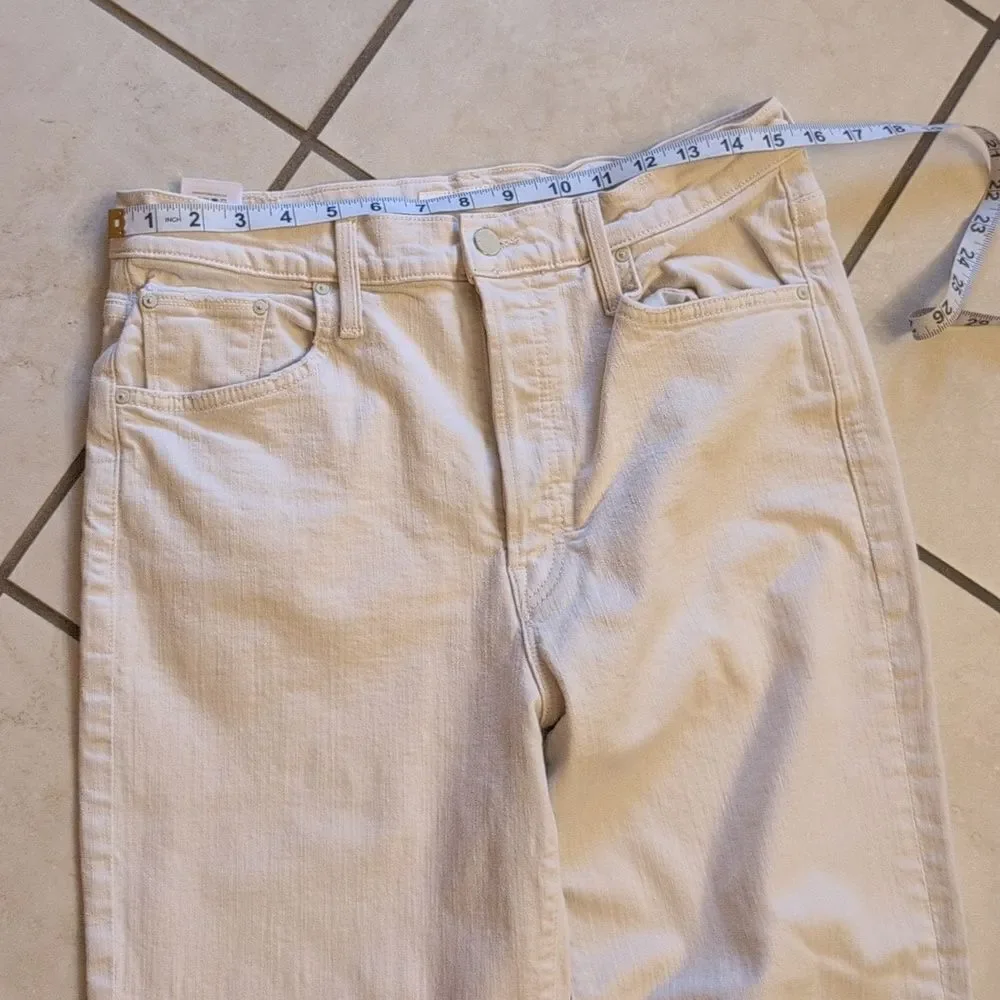 Mother Jeans The Rambler Skimp Act Natural Wash Straight Leg White Size 32